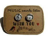MUSIC NOTES Sol Key Studs - Melodic Tiny Figures - Everyday Earrings - Gift Girls - Musician - Kids - Music Lover
