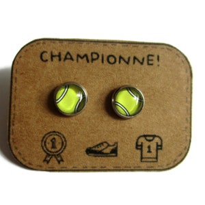 KINDEROORBELLEN, kindertennisoorbellen, tennisbal, sport, tennisspeler, sieraden voor kleine meisjes, kindersieraden, cadeau