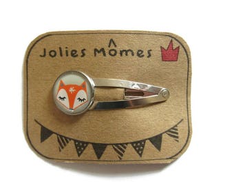 FOX HAIR CLIP - Sleeping Fox Hair Clip - Orange Fox Hair Clip - Girls Felt Hair Clip - Girls Hair Accessories - Animal Hair Clips - Toddler