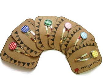 BARRETTES ENFANTS Vichy, barrettes enfants motif vichy, bijoux à carreaux, cadeau enfant, barrettes petite fille, barrette enfant