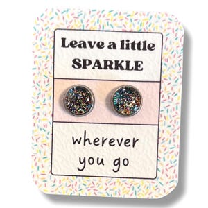 RAINBOW GLITTER EARRINGS - glitter jewelry - Earrings for Girls - Flower Girl Earrings - Earrings For Kids - Girl&#39;s Earring, little earrings