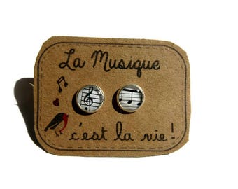 MUSIC NOTES Sol Key Studs - Melodic Tiny Figures - Everyday Earrings - Gift Girls - Musician - Kids - Music Lover