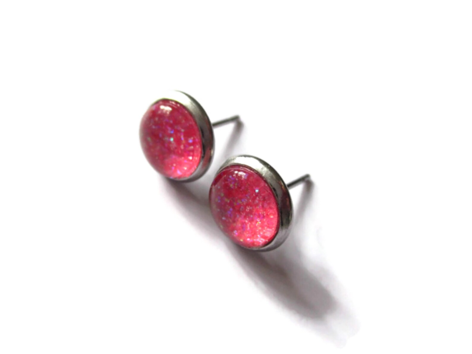 HOT PINK GLITTER Earrings Glitter Jewelry earrings for Etsy