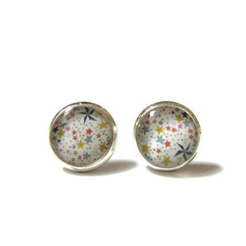 LITTLE GIRL EARRINGS Stars Studs Colorful Children's Etsy
