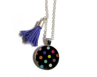 COLORFUL POLKA DOT Necklace - Kids Necklace - Childrens Jewellery - Colorful Jewelry - Kid's Fashion - Dot Necklace - Pretty Necklace- Girly