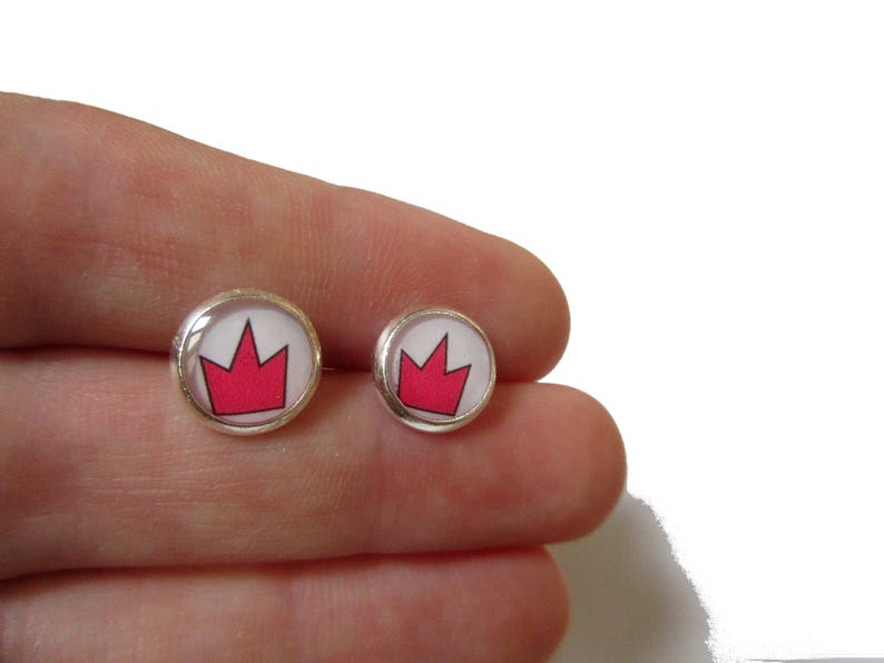 Princess crown earrings princess crown jewelry Hypoallergenic Earrings cute kids earrings gift for daughter crown jewelry kids image 3