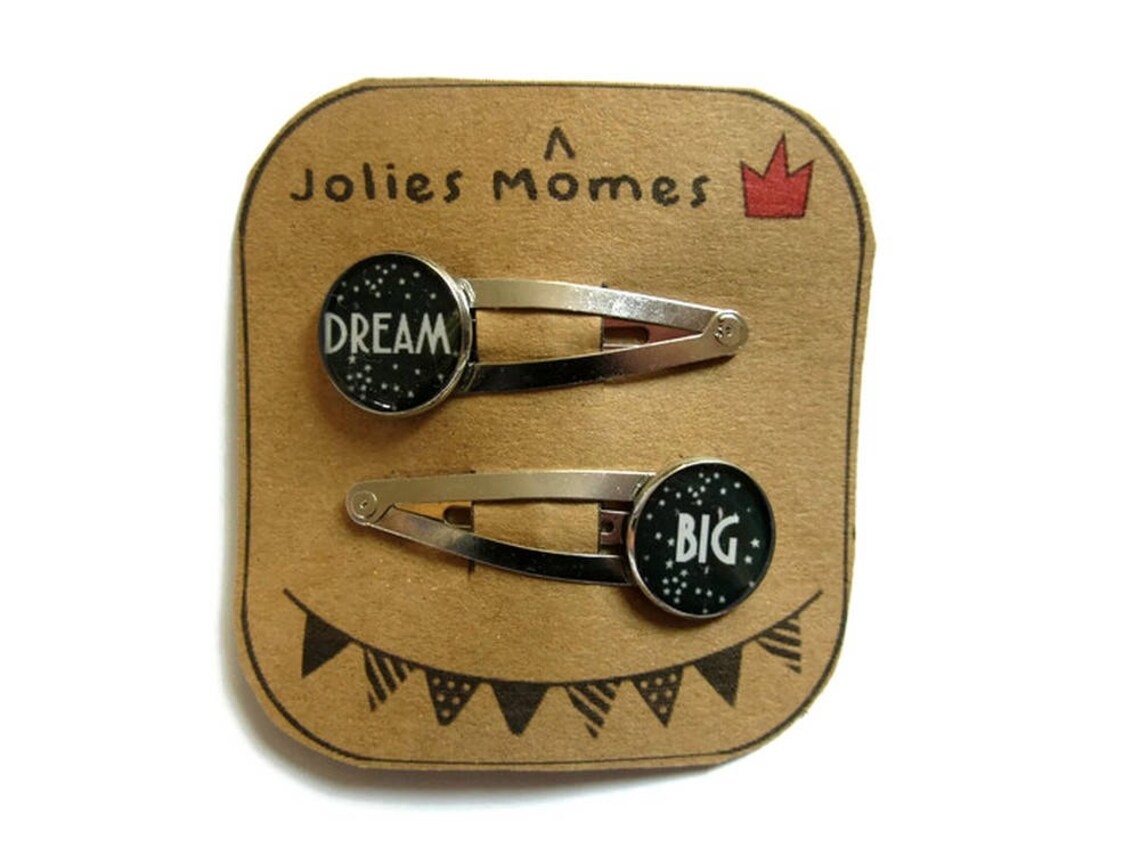 2 dream hair clips HAIR CLIP SET dream big girl gift Etsy