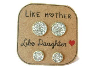 Mother Daughter Jewelry - Mother Daughter Earrings - Mother Daughter Earring set - mother daughter gift ideas  Flower Girl Earrings  Wedding