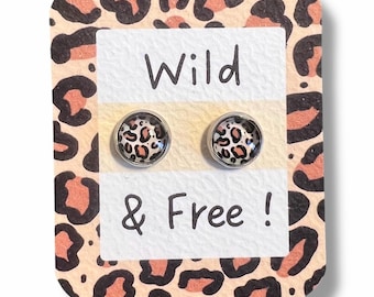 KIDS EARRINGS, leopard earrings, leopard print, Jewel gift for children. Little girl earrings, Small Jewelry, Children Earrings