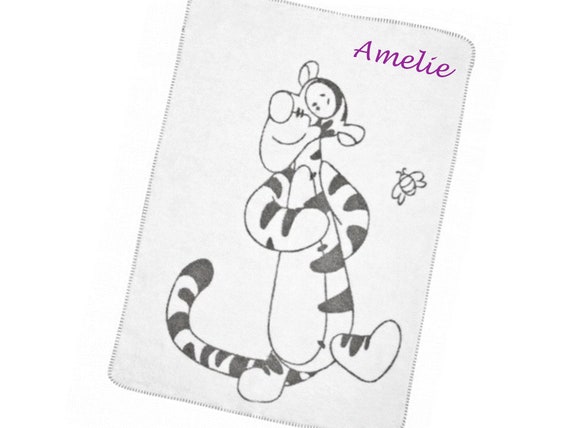 personalisierte Decke 75x100 cm Babydecke mit Namen bestickt Tierfreunde