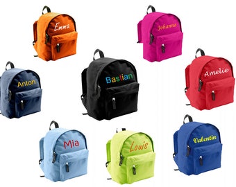 MOSKITO Rucksack für Kinder personalisiert bestickt nach Ihren Wünschen mit Namen viele schöne Farbenzur Auswahl