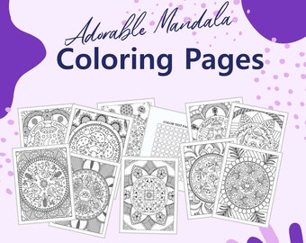 Adorable Mandala Coloring Pages Bundle 1 Wreaths Stress Relief Art Therapy For All Colorists Seniors Children Instant Digital Download