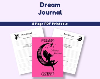 Dream Journal  |  Undated | Prompts |  8.5x11 Inches | Digital Download Printable