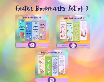 Easter Bookmarks Set of 3 | 12 Bookmarks | 2X6" Easter Printable | Digital Bookmark | Download & Print at Home