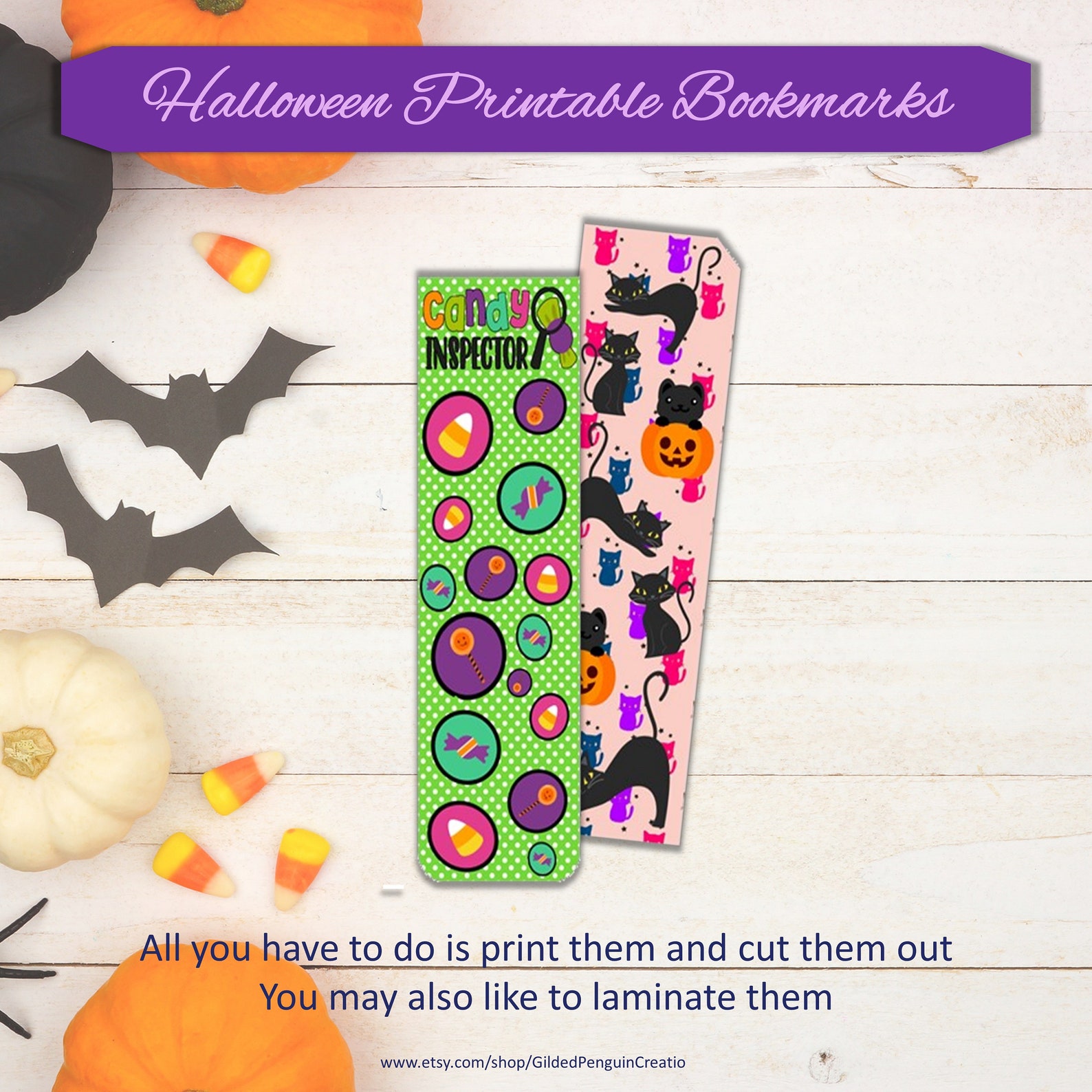 Halloween Printable Bookmarks | Set of 8 | 1.34" X 4.7" Halloween ...