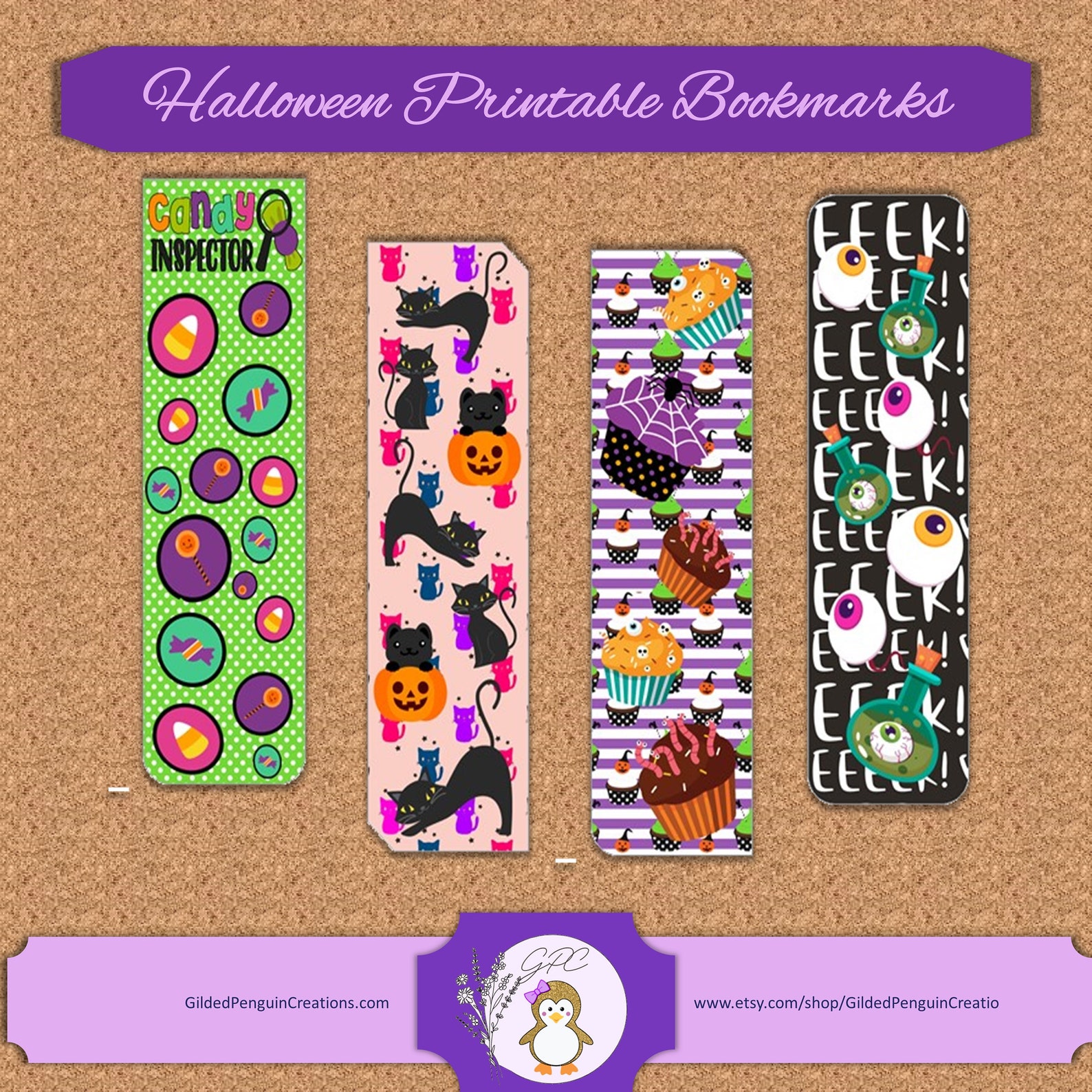 Halloween Printable Bookmarks | Set of 8 | 1.34" X 4.7" Halloween ...