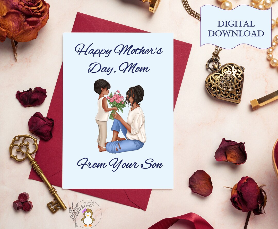Mexican Mother's Day Printable Greeting Card From Son | 5x7" Mother's ...