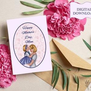 Mother's Day Printable Greeting Card From Daughter Blonde | 5X7" Mother's Day Printable | Digital Greeting Card | Download & Print at Home