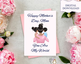 Mexican Mother's Day Printable Greeting Card You Are My World | 5X7 Mother's Day Printable | Digital Greeting Card | Download  Print at Home