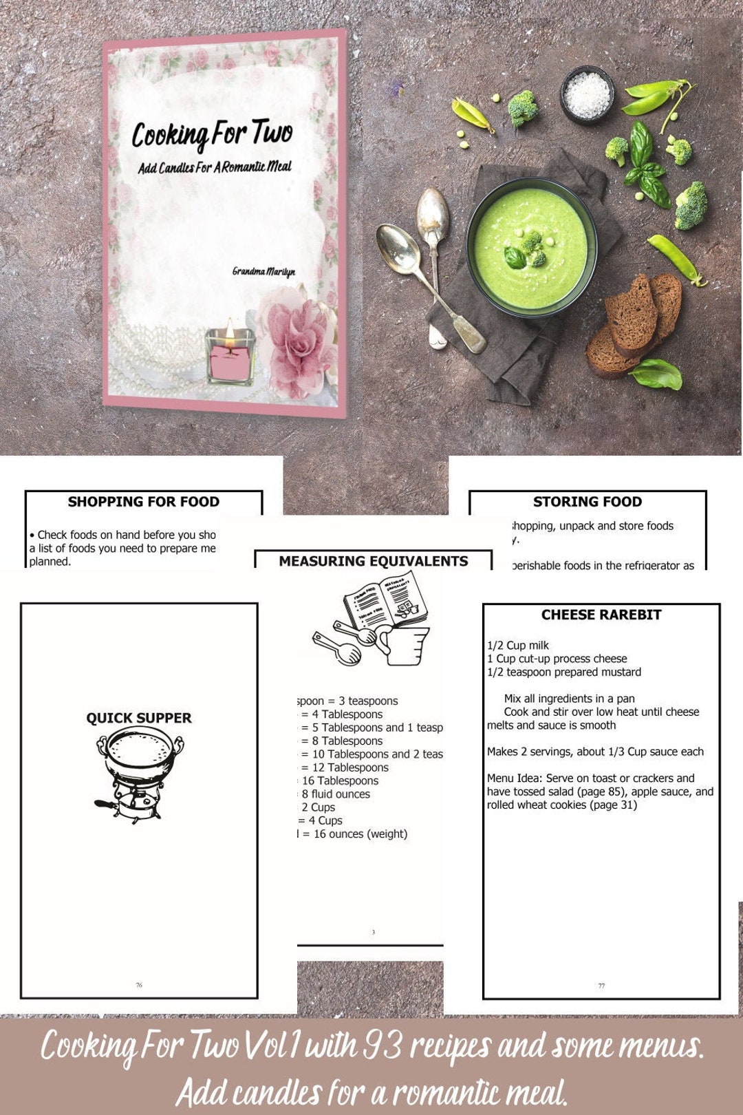 Cooking for Two Cookbook Vol 1 Add Candles for A Romantic Meal