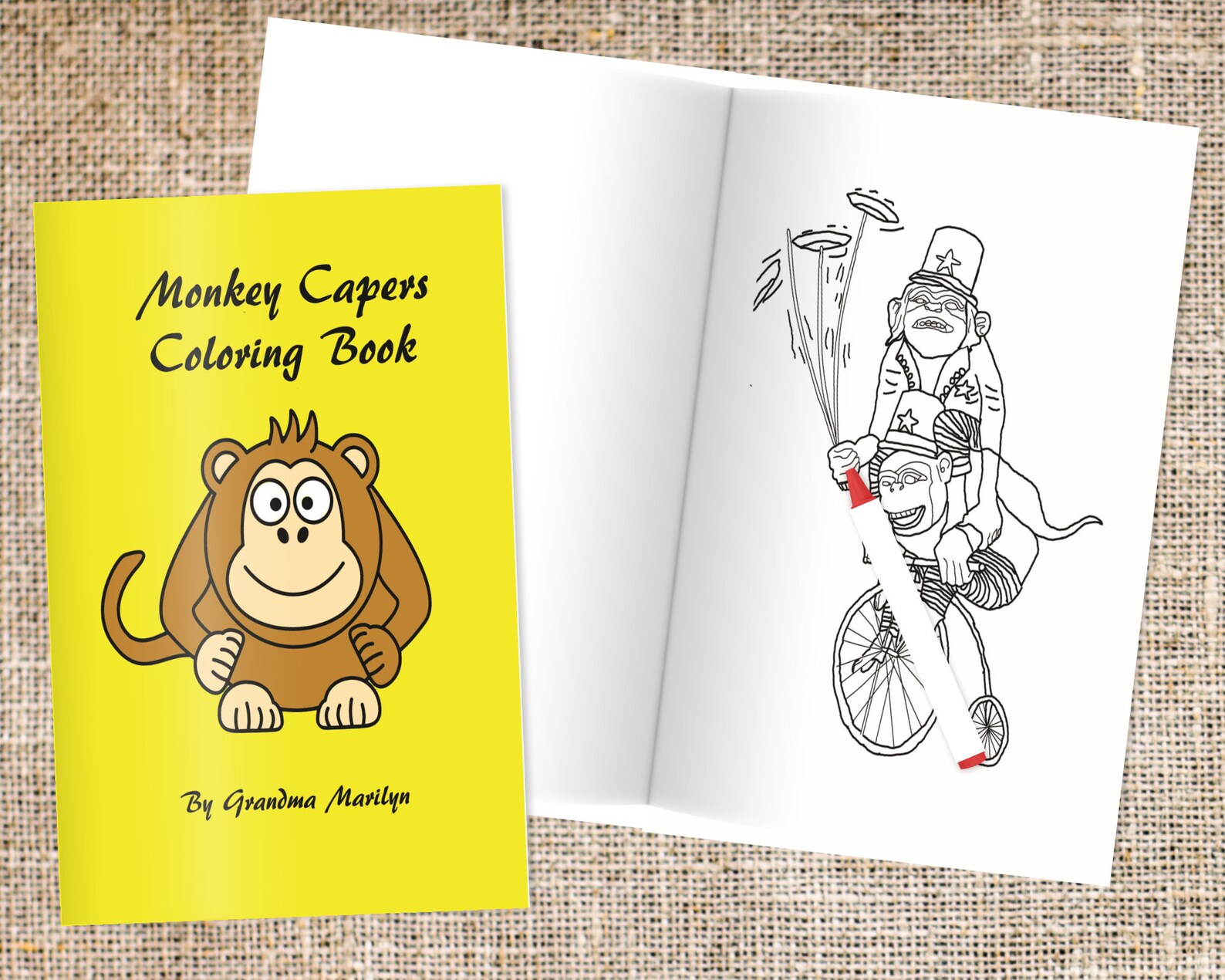 Monkey Capers Coloring Book Gorilla Animal Stress Relief Art - Etsy UK