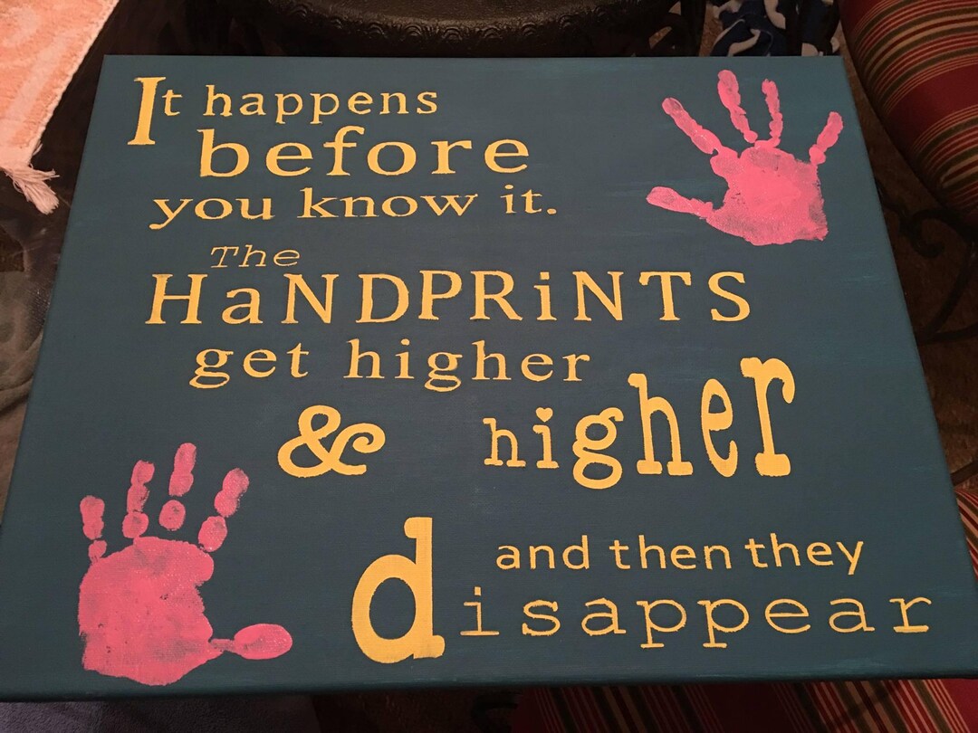 Children's Hand Print Quote Canvas it Happens Before Etsy