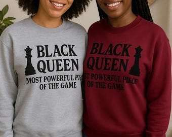 Black Queen Chess Piece Long Sleeve T-shirt