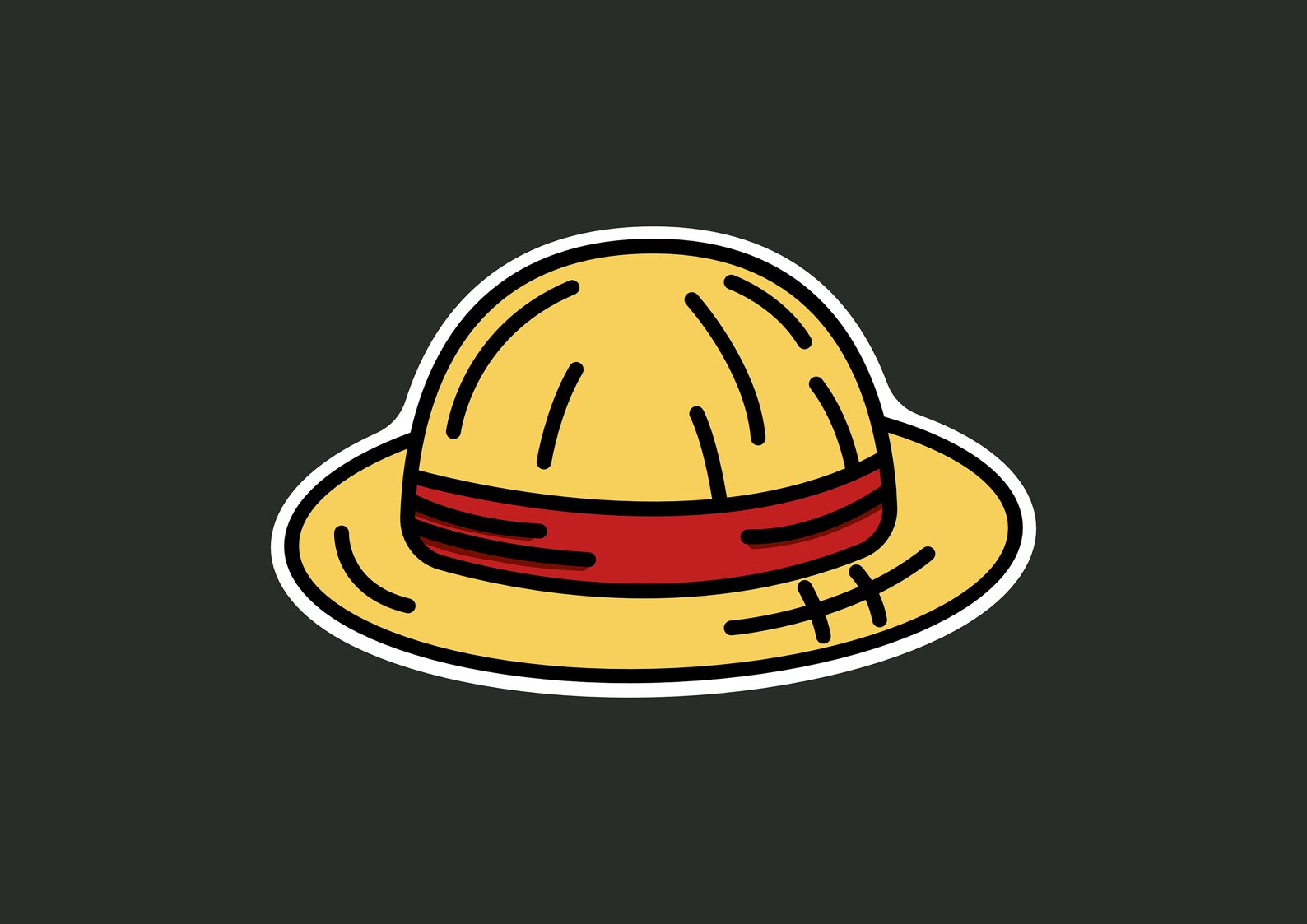 Straw Hat One Piece Luffy Hat Anime Waterproof Vinyl Sticker Etsy