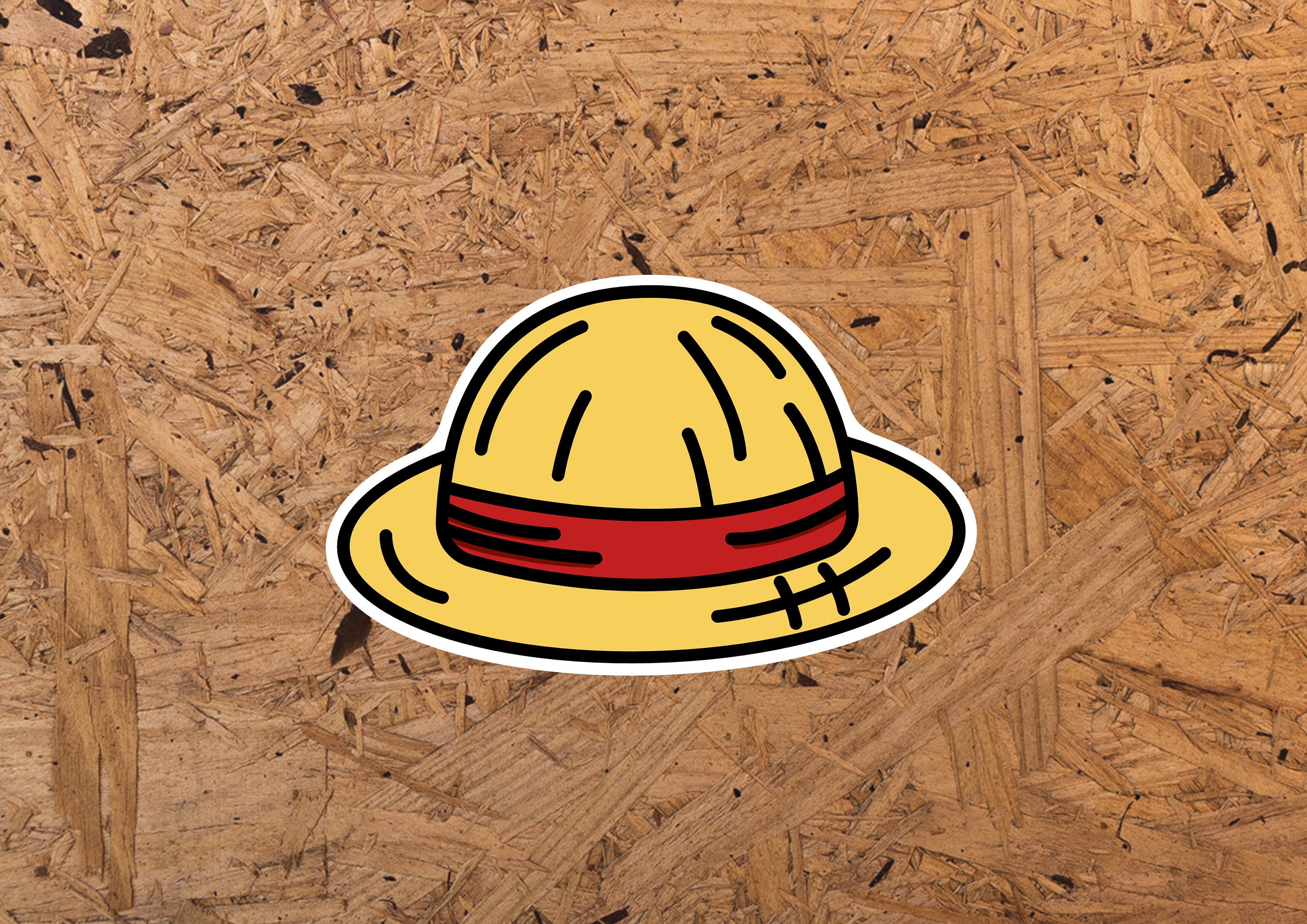 Straw Hat One Piece Luffy Hat Anime Waterproof Vinyl Sticker Etsy