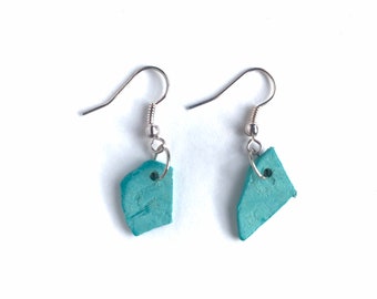 Recycled earrings / Recycled plastic jewelry / Upcycled earrings / Marine litter / Marine debris / Zero waste gift / Zero waste surf
