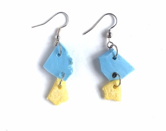 Recycled earrings / Recycled plastic jewelry / Upcycled earrings / Marine litter / Marine debris / Zero waste gift / Zero waste surf