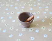 Miniature mortal pestle Dollhouse kitchen supplies -fairy house decora cooking ware -gifts collectibles toys