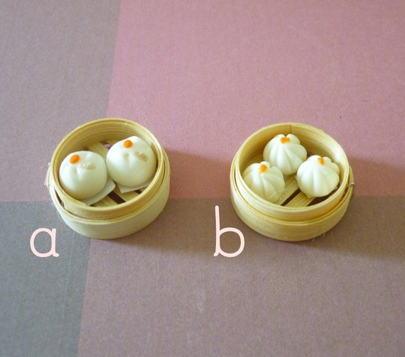 Steamed Buns Dim Sum Chinese Handmade Dollhouse Miniatures Food 3.50 cm 3