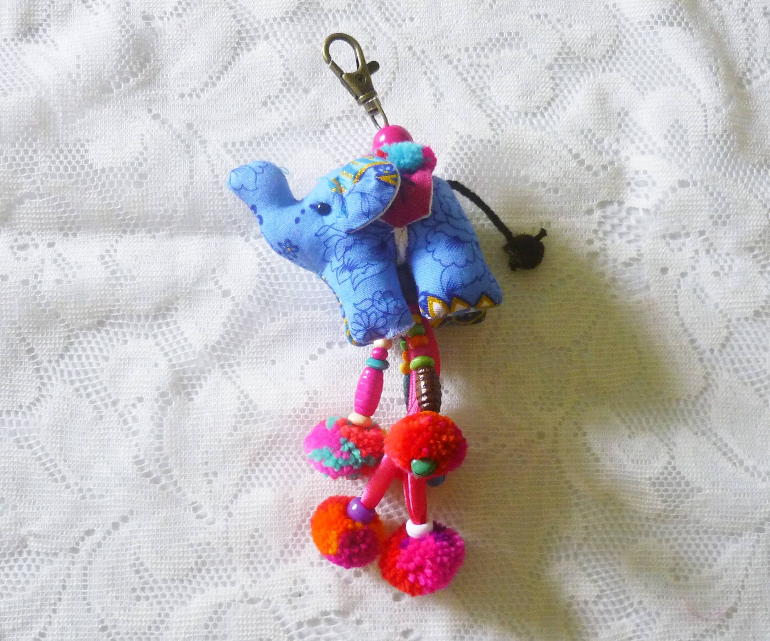 stuffed elephant keychain