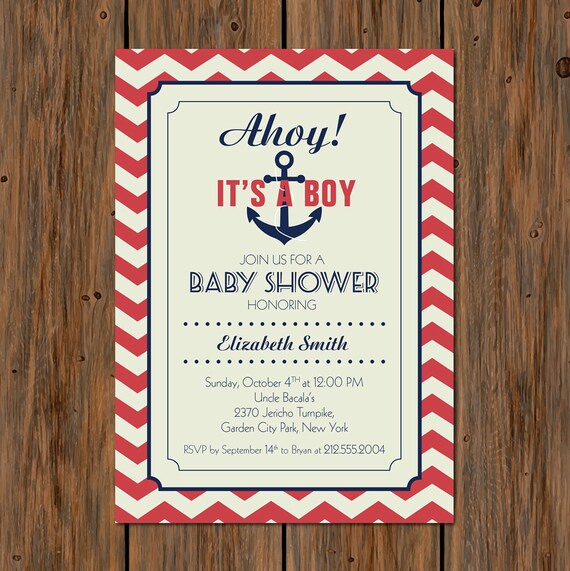 Ahoy It S A Boy Baby Shower Invitation 5 X7