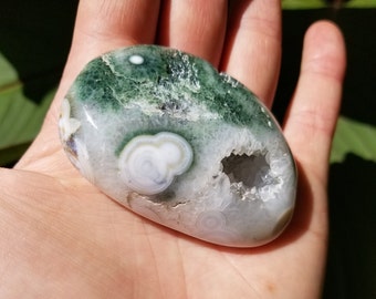 Druzy 8th Vein Morovato Ocean Jasper Palmstone