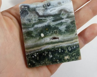 Green Druzy 7th Vein Ocean Jasper Mini Slab