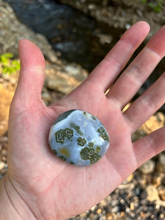 7th Vein モロバト オーシャン ジャスパー パームストーン - Etsy 日本