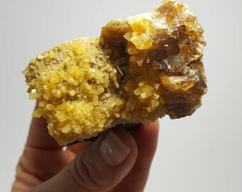 Elk Creek Yellow Calcite Barite Crystals