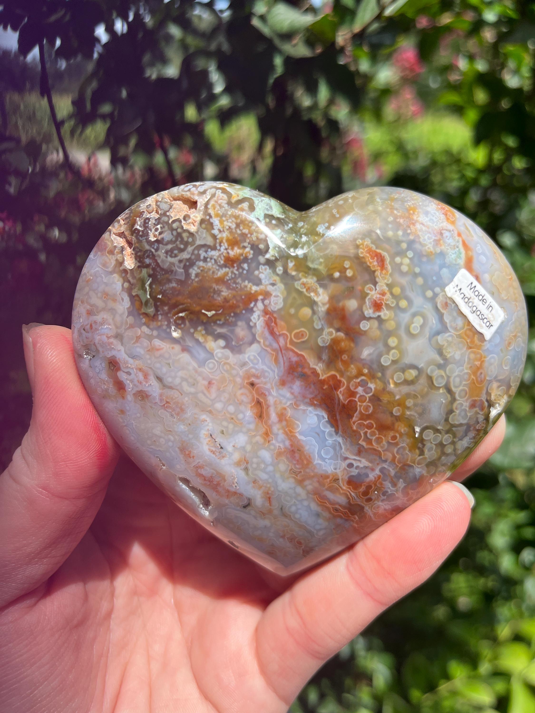 Ocean jasper heart - Etsy 日本