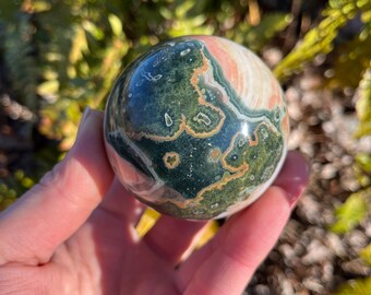 7th Vein Morovato Ocean Jasper Sphere Rare Pink Colors