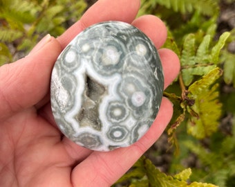 6th Vein Ocean Jasper Palm Stone