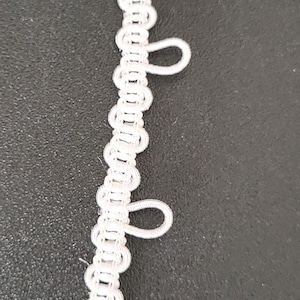 White Button Loop Edge  1/2 &quot; x 1&quot; Space Dresses or Gowns Bridal