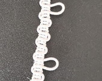 White Button Loop Edge  1/2 " x 1" Space Dresses or Gowns Bridal