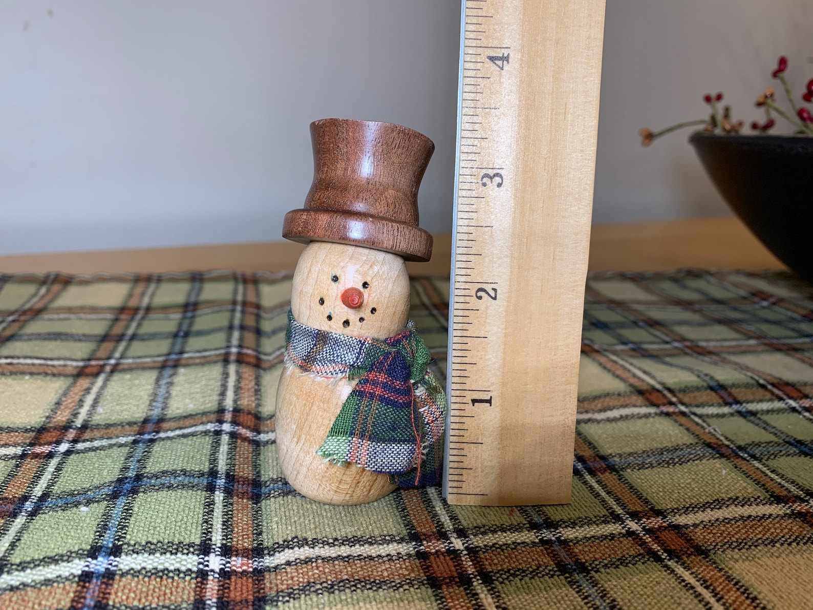 Hand-Turned Wood Snowman | Etsy