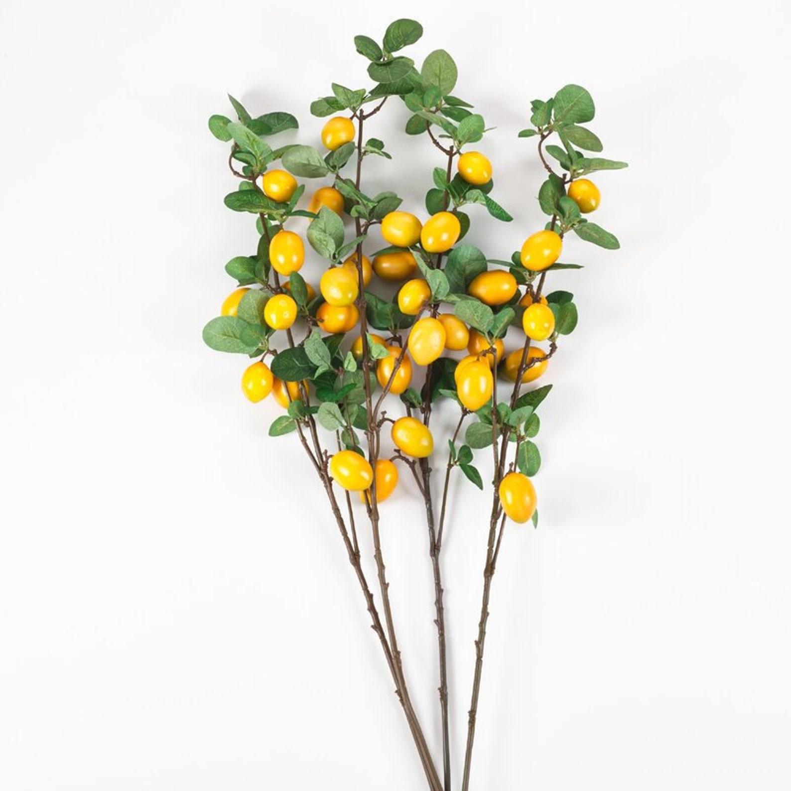 LEMON Branches set of 4 Artificial Lemons Faux Fruit Lemon Etsy