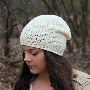 Slouchy Hat, Slouchy Beanie, Beige Crochet Hat, Crochet Beanie, Cream Beanie, Cream Slouchy Hat, Off White Hat, Hipster Beanie, Tan Hat