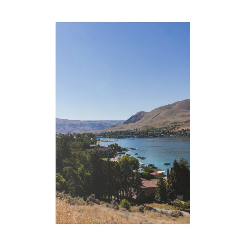 Tranquil Scene at Lake Chelan, Washington Vertical Wall Art Matte