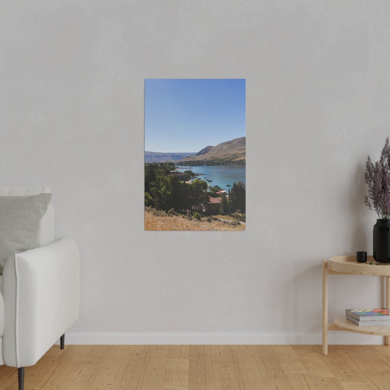 Tranquil Scene at Lake Chelan, Washington Vertical Wall Art Matte