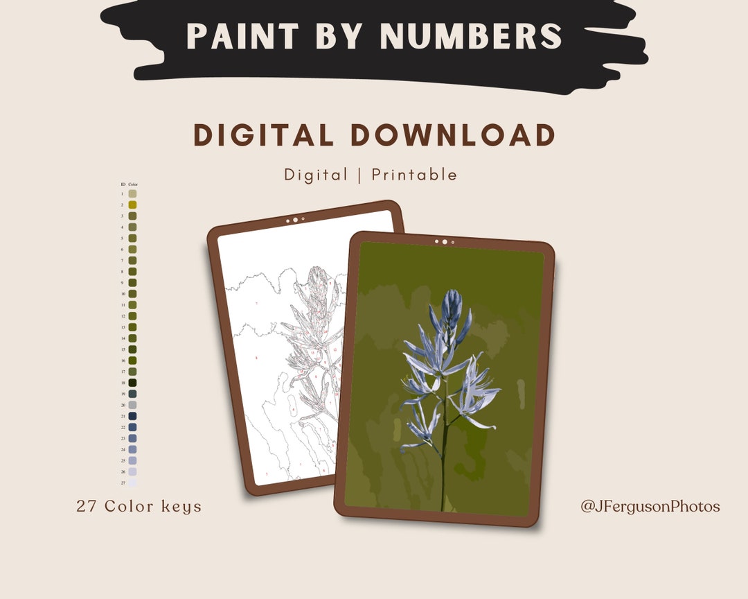 Paint by Numbers Digital Download Kit / Blooming Wild Blue Etsy
